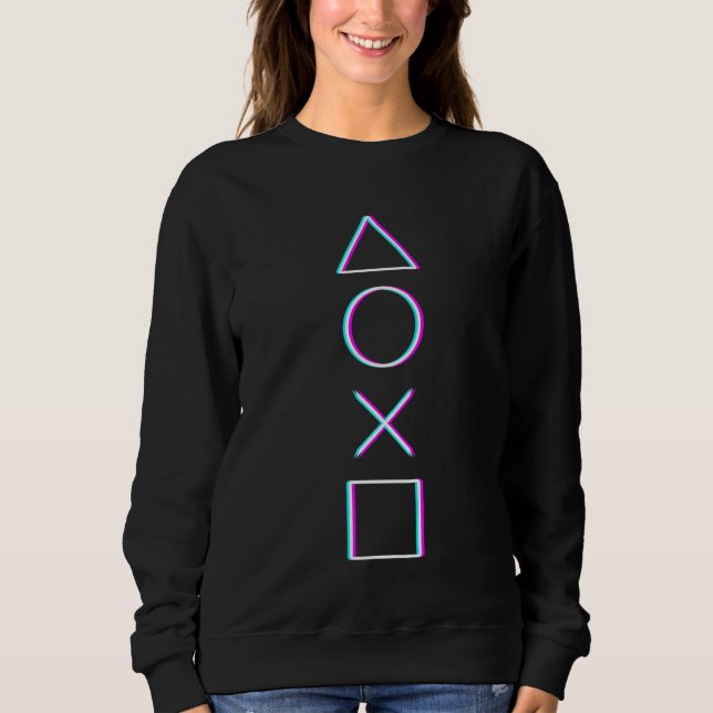 Styrenhetsknappar Neon Glitch Art Spelare T Shirt (Framsida)