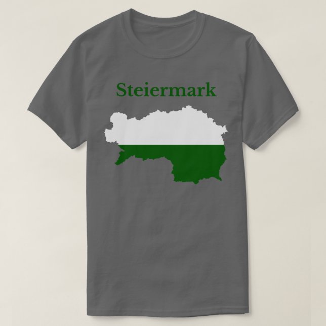 Styria Karta Flagga Österrike T Shirt (Design framsida)