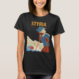 Styria Österrike Berg Sol Retro Resa T-Shirt