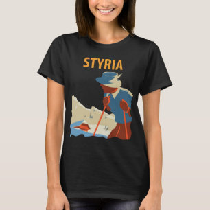 Styria Österrike Berg Sol Retro Resa T-Shirt