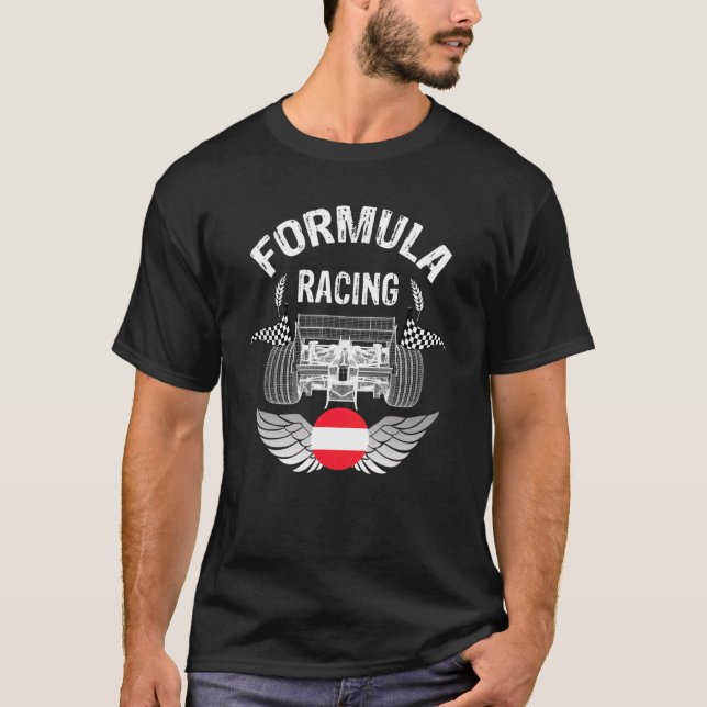 Styrian Auto Tävling Austria Flagga Formel Tävla C T Shirt (Framsida)