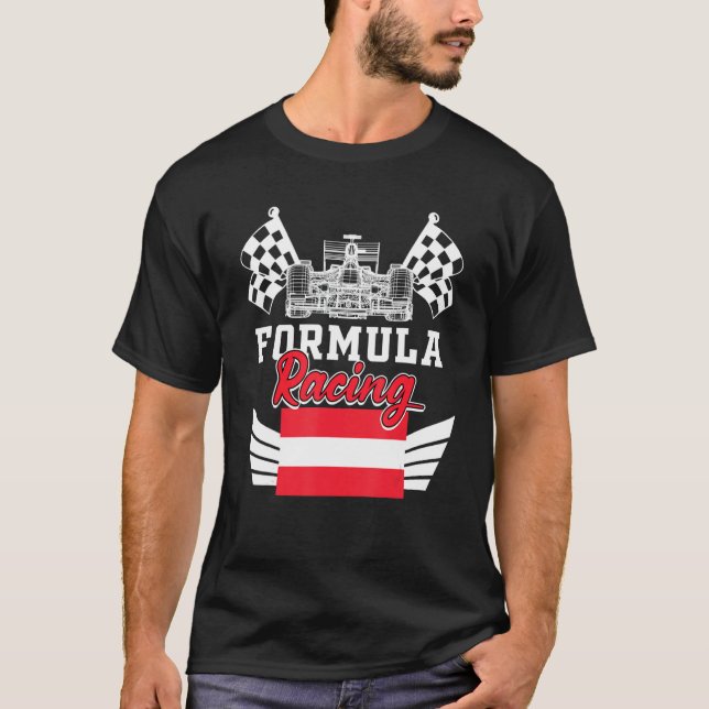 Styrian Auto Tävling Austria Flagga Formel Tävla C T Shirt (Framsida)