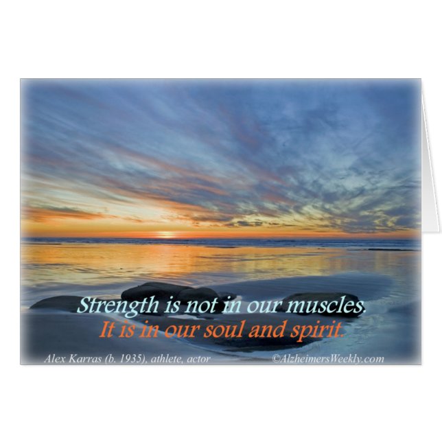 Styrka är inte i våra muskler, hälsningskort (Framsidan Horizontal)