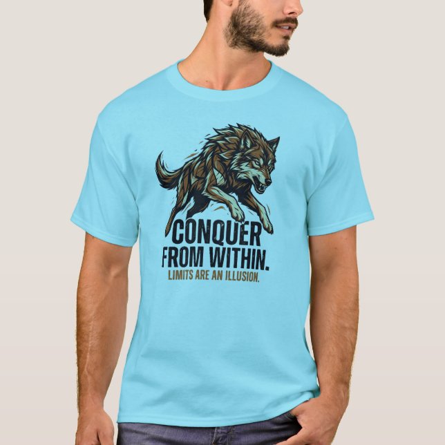 Styrka Är Uthållighet Varg T-Shirt – Bemästra Från (Framsida)