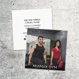 Styrka Cardio Gym Fitness Personal Trainer Fyrkantigt Visitkort