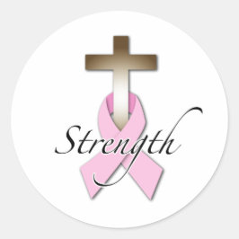 styrka för bröstcancermedvetenhet runt klistermärke