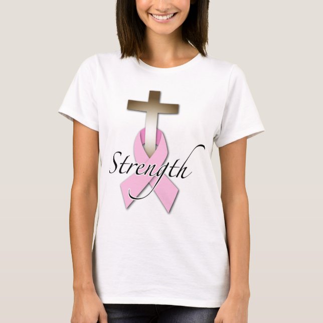 styrka för bröstcancermedvetenhet t shirt (Framsida)
