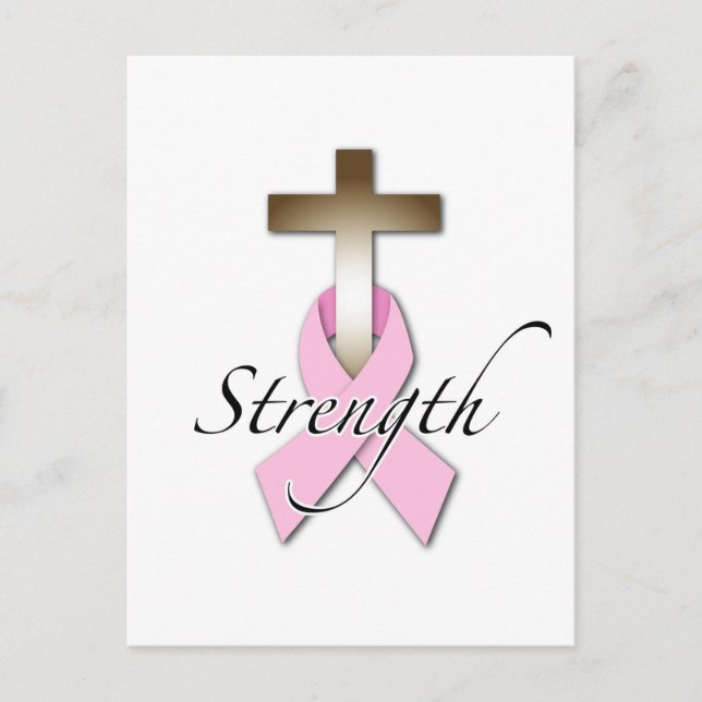 styrka för bröstcancermedvetenhet vykort (Framsida)