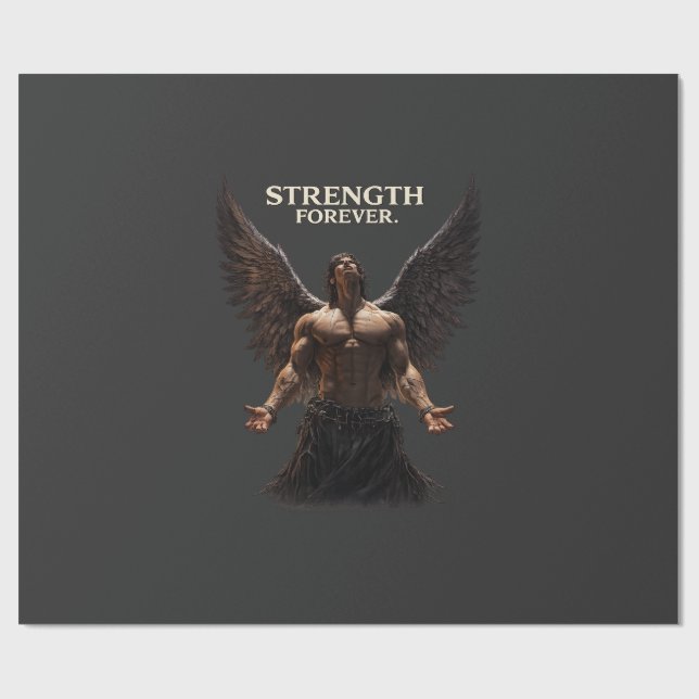 Styrka för evigt Dark Angel Design – Motiverande Presentpapper (Platt)