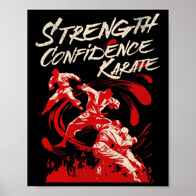 Styrka Förtroende Karate Kampanda Själ Karate Poster (Framsidan)