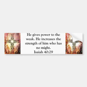 Styrka från Gud Bible Verses citat Isaiah 40:29 Bildekal