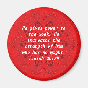 Styrka från Gud Bible Verses citat Isaiah 40:29 Magnet