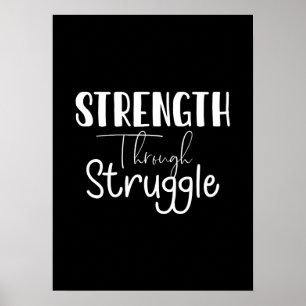 Styrka genom kamp, framgångsrik motivation poster