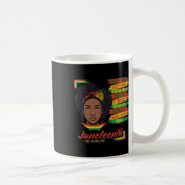 Styrka genom kamp Junetteonde friländska Sinc Kaffemugg (Höger)