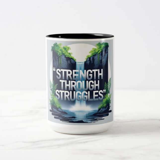 Styrka genom kamp Två-Tonad mugg (Center)