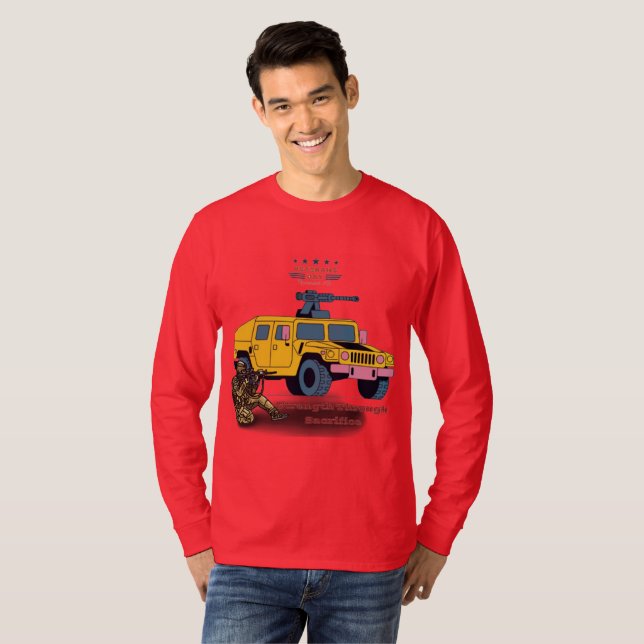 Styrka genom uppoffring röd t shirt (Hel framsida)