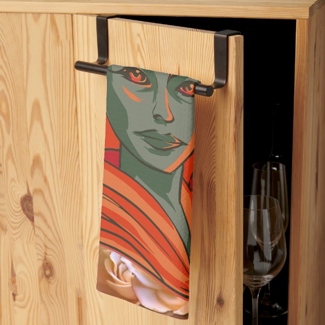 Styrka guddess art Andlig Feminine-styrka Kökshandduk (Thirds Fold)