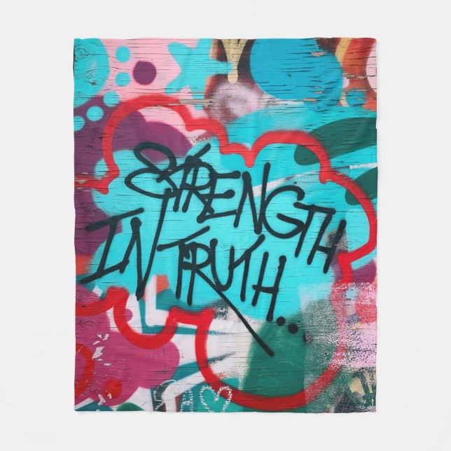 Styrka i sanningsgraffiti fleecefilt (Framsidan)