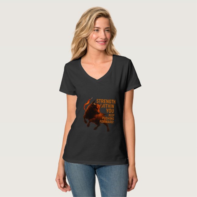 STYRKA INOM DIG FORTSÄTT SKRIDDA FRAMÅT T SHIRT (Hel framsida)