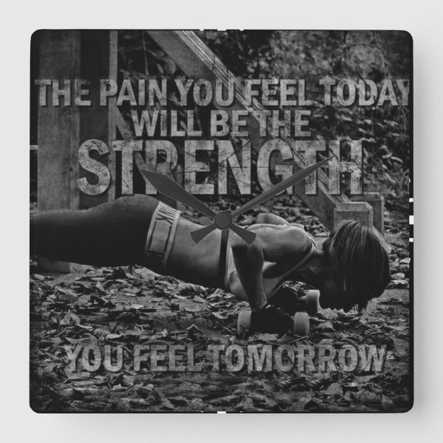 STYRKA - Kvinnors möjlighet att arbeta yrkesmässig Fyrkantig Klocka (Framsida)