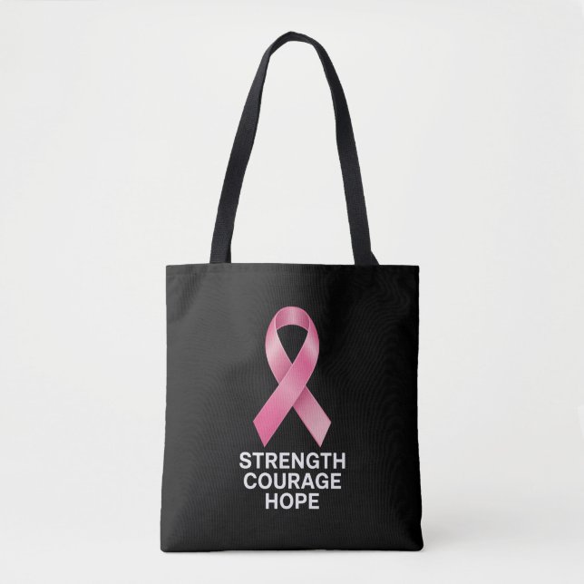 Styrka Mod Hopp – Cancer Medvetenhet Överlevare  Tygkasse (Framsida)