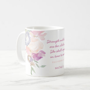Styrka och ärliga ordspråk 31 Pastel-Blommigt Kaffemugg