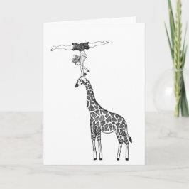 Styrka och balans på ett Giraffe-kort Tack Kort