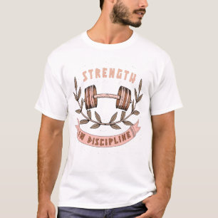 Styrka och disciplin Gymträning T-shirt