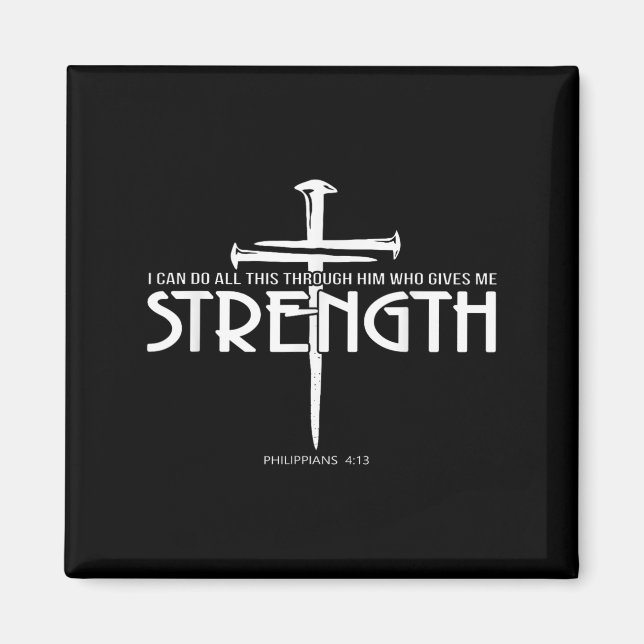 Styrka och Nagel Kor bibel Verse Christian Magnet (Framsidan)