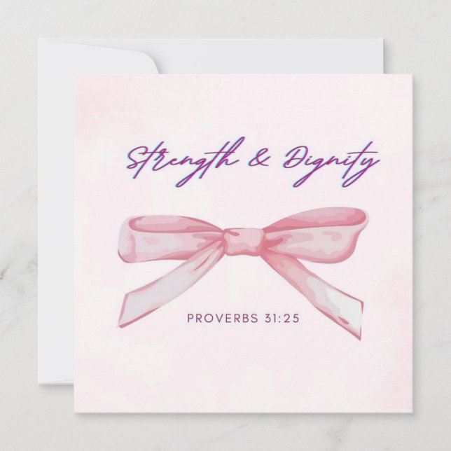 Styrka och värdighet kort / Coquette vykort (Framsida)