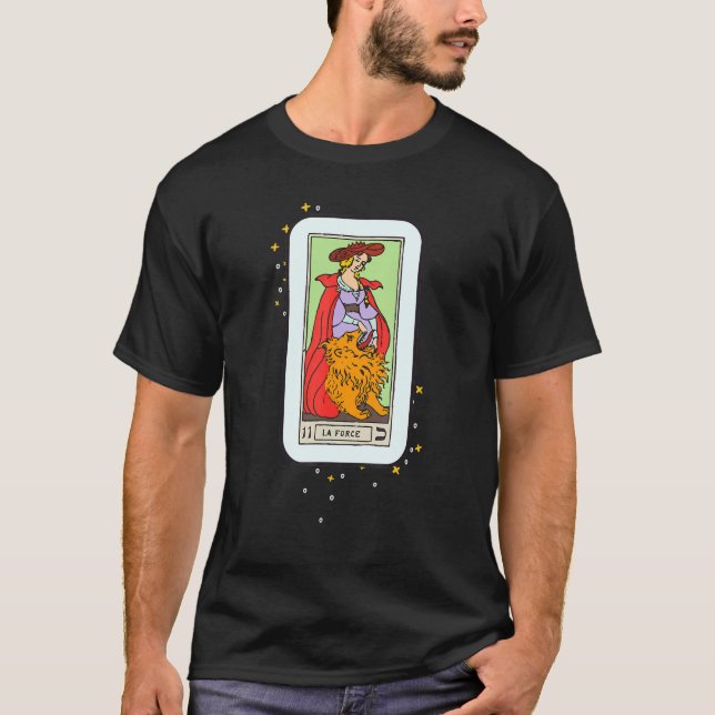 Styrka Tarot Card Occult Tro Divination Magi T Shirt (Framsida)