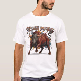 Styrka Utan Gränser Laddande Tjur Grafisk Design T Shirt