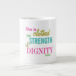 Styrka värdighet Bible Verse Girls inspiration Jumbo Mugg