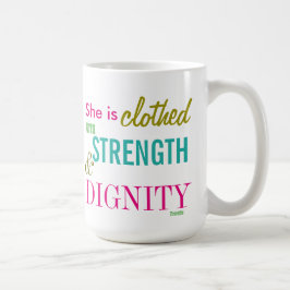 Styrka värdighet Bible Verse Girls inspiration Kaffemugg