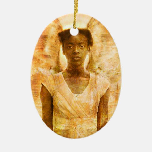 Styrkan av änglar julgransprydnad keramik (Framsidan)