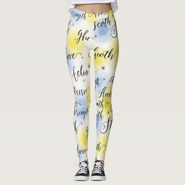 Styrkan Tro sjölös Mönster Leggings (Framsida)