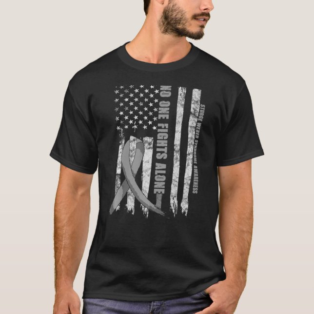 Styrke Weber Syndrome Awareness USA American Flagg T Shirt (Framsida)