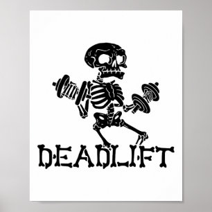Styrkehöjning Halloween Skelett Träning Bodybuildi Poster