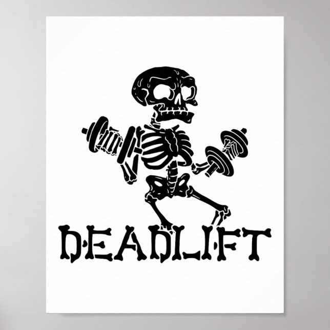 Styrkehöjning Halloween Skelett Träning Bodybuildi Poster (Framsidan)