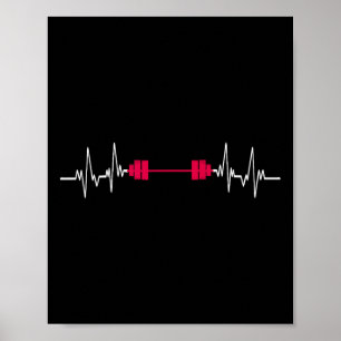 Styrketräning för skivstång Fitness Hjärtslag Krop Poster