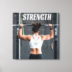 Styrketräning Kvinnor Muskel Motivation Canvastryck