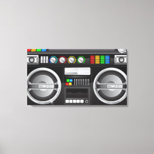styrknapp ghetto blaster boom box canvastryck
