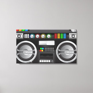 styrknapp ghetto blaster boom box canvastryck