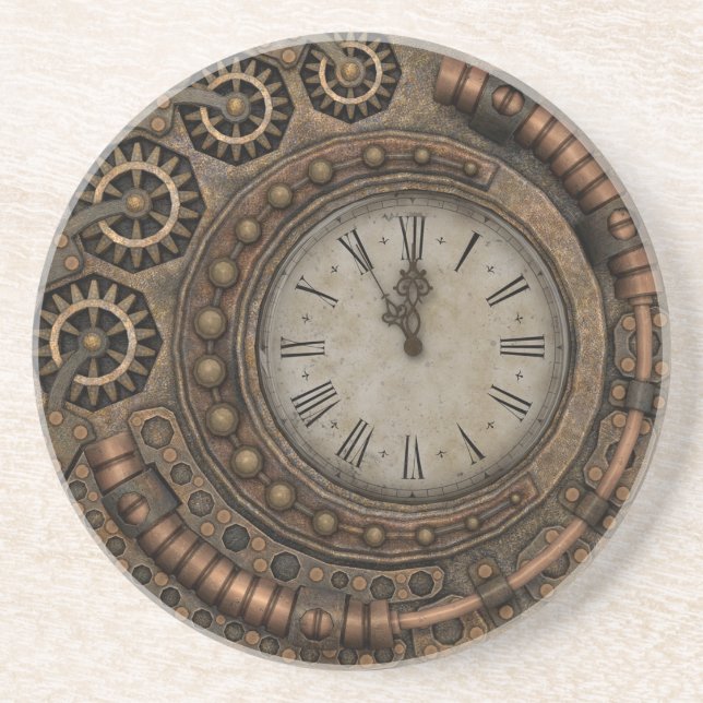 Styrpunk Vintage Klockväxlar Bronze Underlägg (Framsidan)
