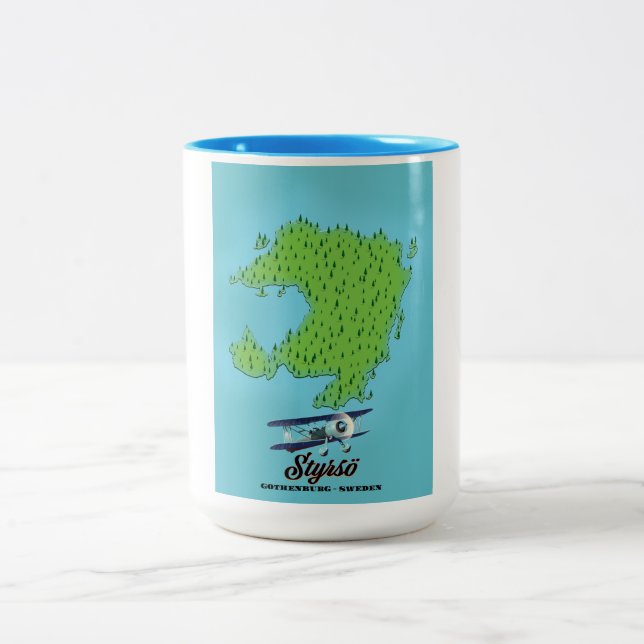 Styrsö Göteborg Sverige karta Två-Tonad Mugg (Center)