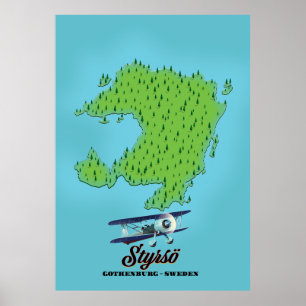 Styrsö gothenburg sverige karta poster