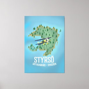Styrsö, sverige resaffisch. canvastryck