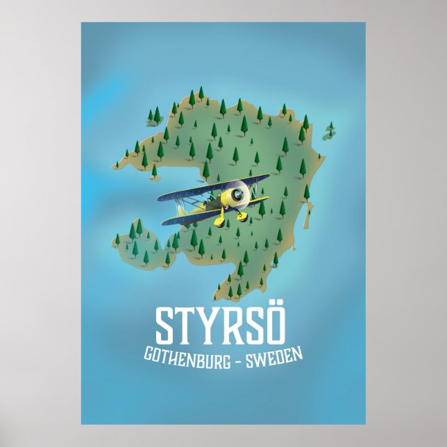 Styrsö, sverige reseinformation affisch. poster (Framsidan)