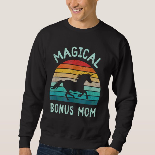 Styv mamma Magisk Bonus Mamma Enhörning Lång Ärmad Tröja (Framsida)