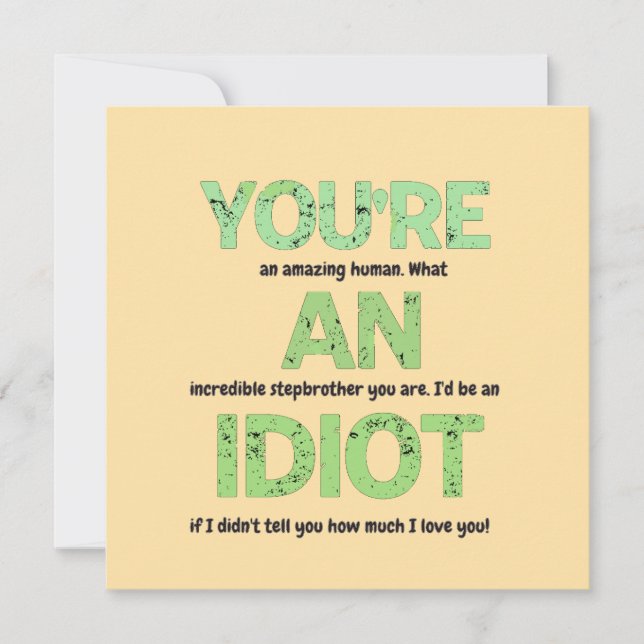 Styvbror, du är en fantastisk människogåva kort (Framsida)